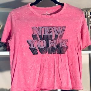 AE bleach- splattered Pink T- shirt sz. Small